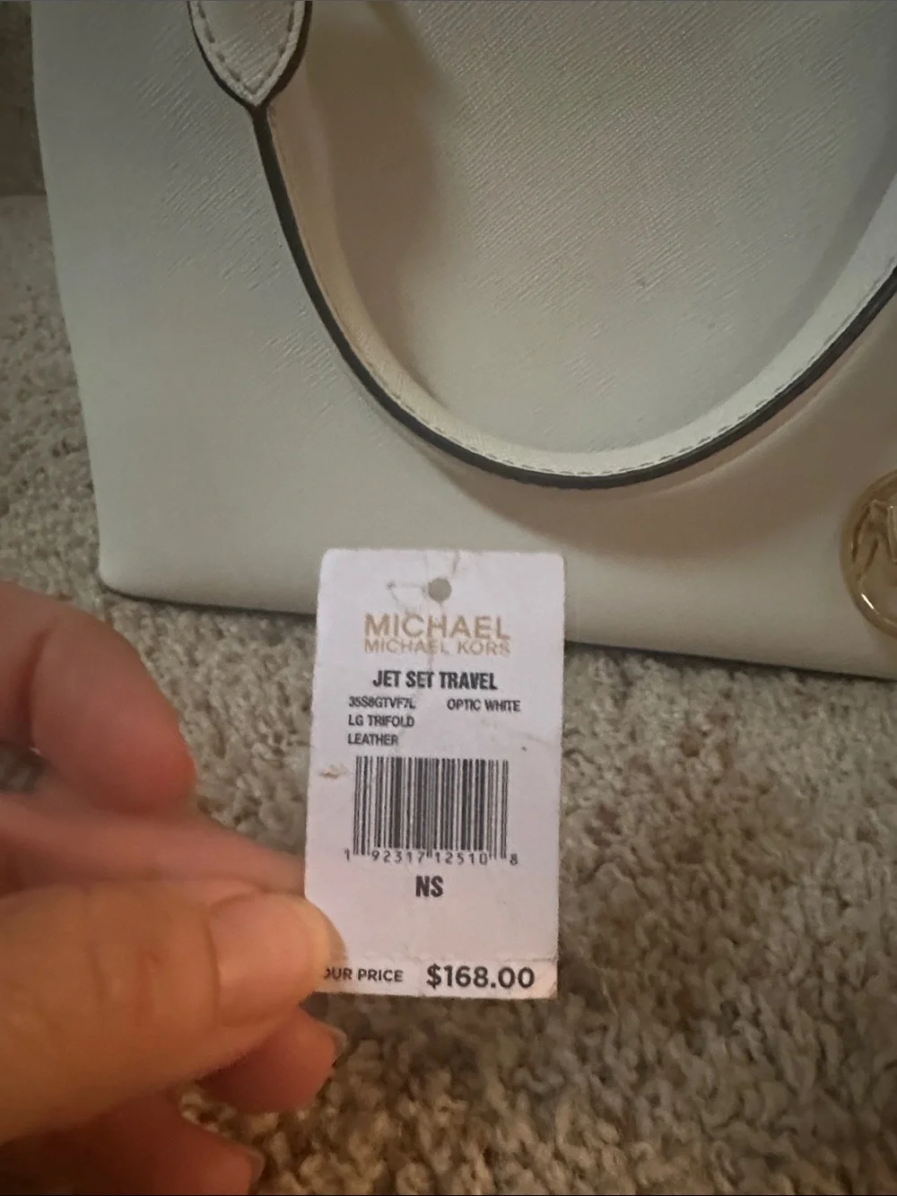 Michael Kors Cream Leather Satchel with Detachable Strap